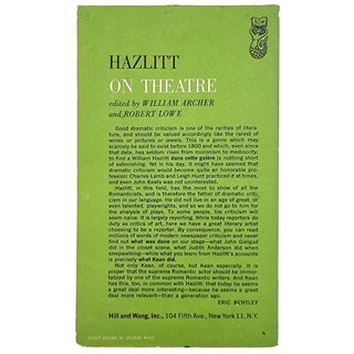 Hazlitt on Theatre
