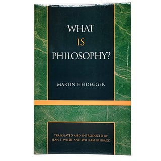 Item #1402 What is Philosophy? Martin Heidegger