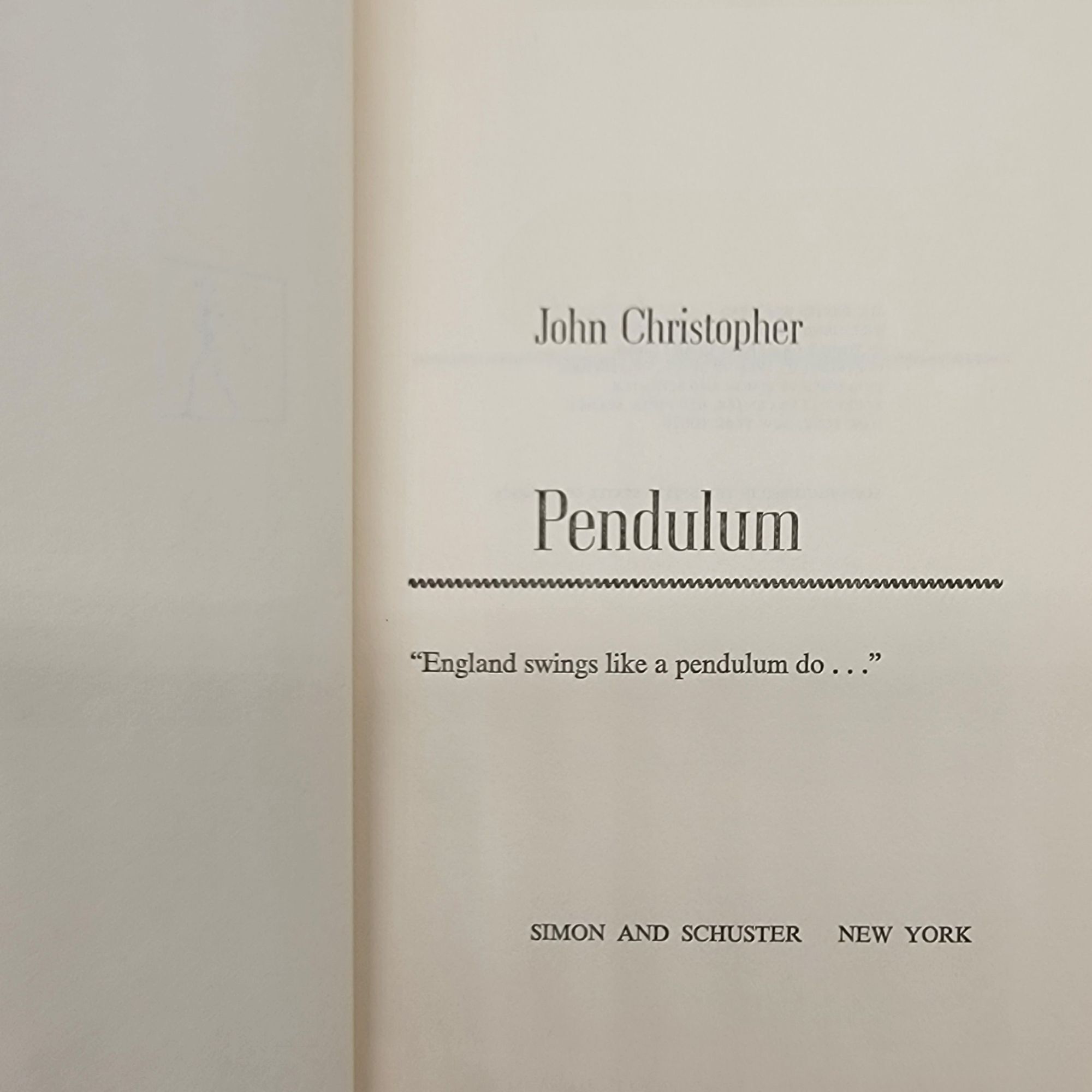 Pendulum | John Christopher | BCE