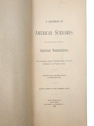 Grammar of American Surnames