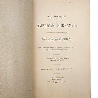 Grammar of American Surnames