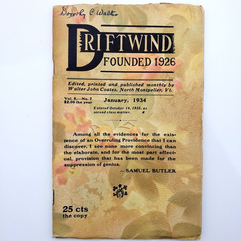 Item #236 Driftwind, Vol. 8, No. 7, January 1934. Walter John COATES.