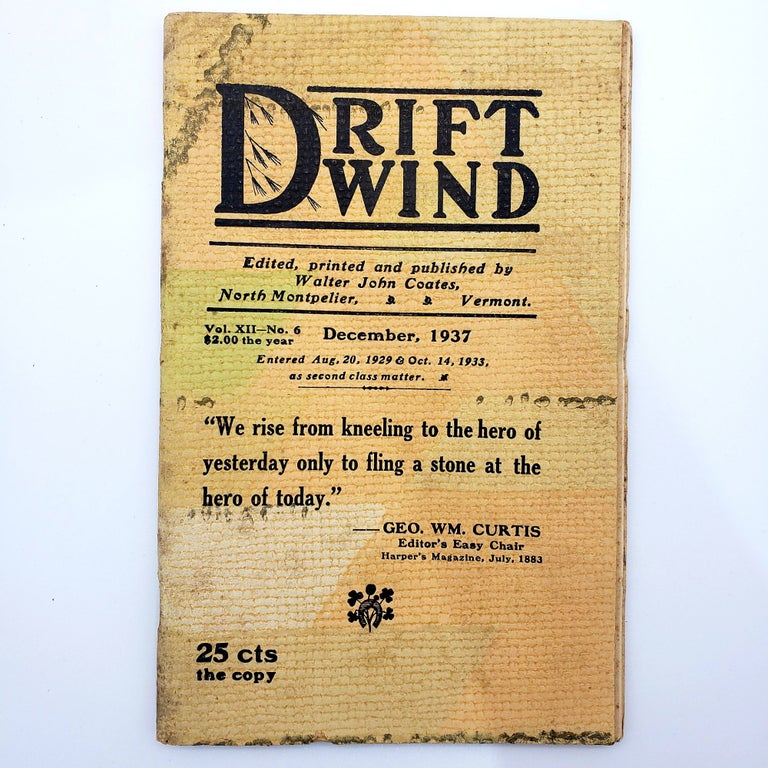 Item #238 Driftwind, Vol. 12, No. 6, December 1937. Walter John COATES.