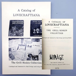 Item #24 A Catalog of Lovecraftiana. Mark Owings, Irving Binkin