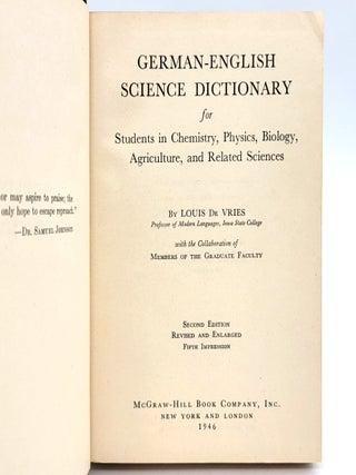 German-English Science Dictionary