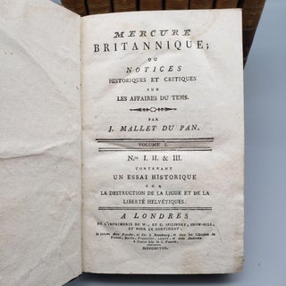 Mercure Britannique Five Volumes in Nine [All Thirty-Six Issues Bound in Nine Octavo Volumes]