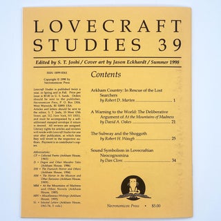 Lovecraft Studies 39