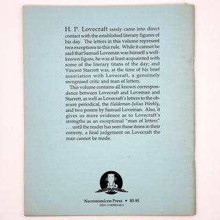 Letters to Samuel Loveman and Vincent Starrett