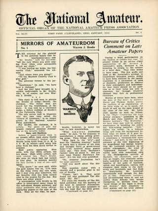 Item #350 The National Amateur. Vol. XLVI, No. 3. January 1922. Featuring The Ferris Throne by...