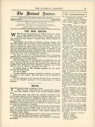 The National Amateur. Vol. XLVI, No. 3. January 1922. Featuring The Ferris Throne by Samuel Loveman,