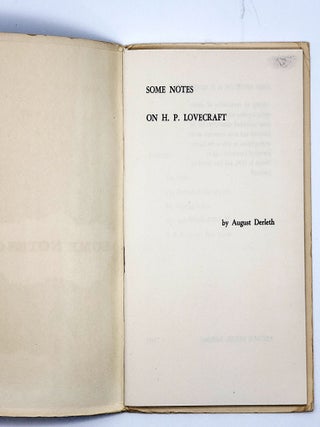 Some Notes on H. P. Lovecraft