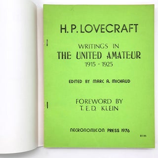 Writings in the United Amateur, 1915-1945