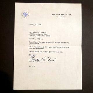 Typed Letter Signed from the Office of the Vice-President
