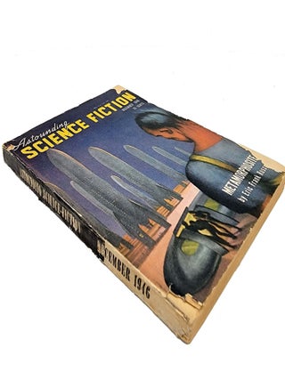 Astounding Science Fiction, Vol. XXXVIII (38), No. 4 (December 1946) featuring Metamorphosite, For the Public, Hand of the Gods, The Impossible Pirate, Time Enough, and Bikini A and B.