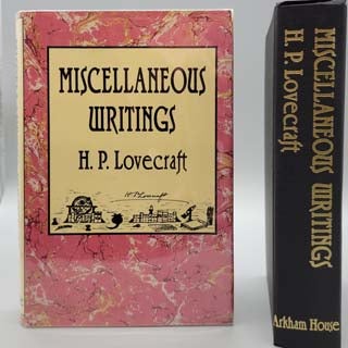 Item #76 Miscellaneous Writings. H. P. Lovecraft, S. T. Joshi