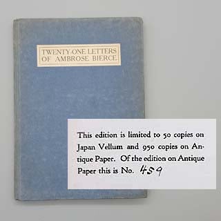 Item #90 Twenty-One Letters of Ambrose Bierce. Samuel Loveman