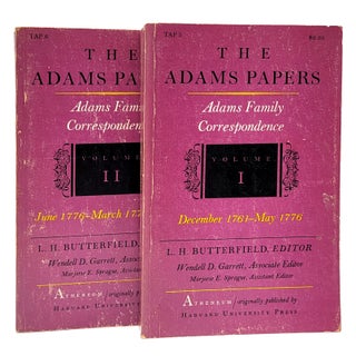 Item #922 The Adams Papers: Adams Family Correspondence [Volumes 1 and 2]. L. H. Butterfield